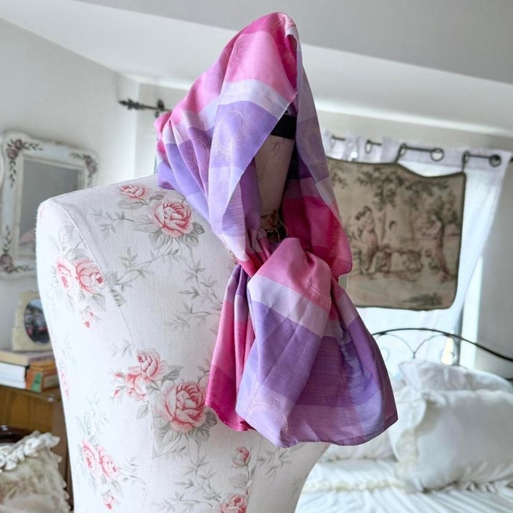 vintage pink‎ and purple boho scarf